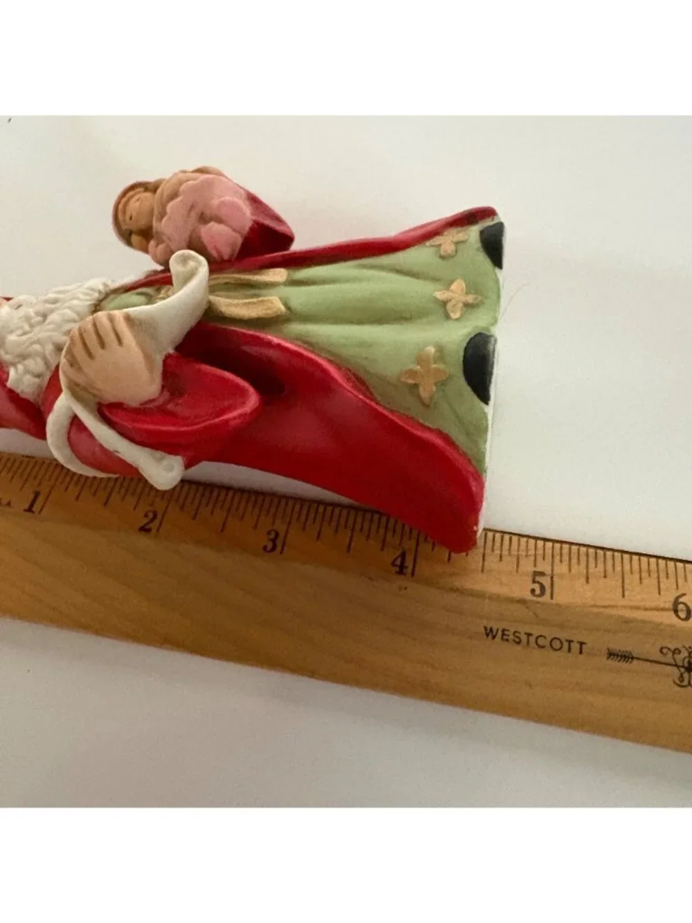 Homco Santa Claus Figurine Holding Doll #5610 Collectible Holiday Decor